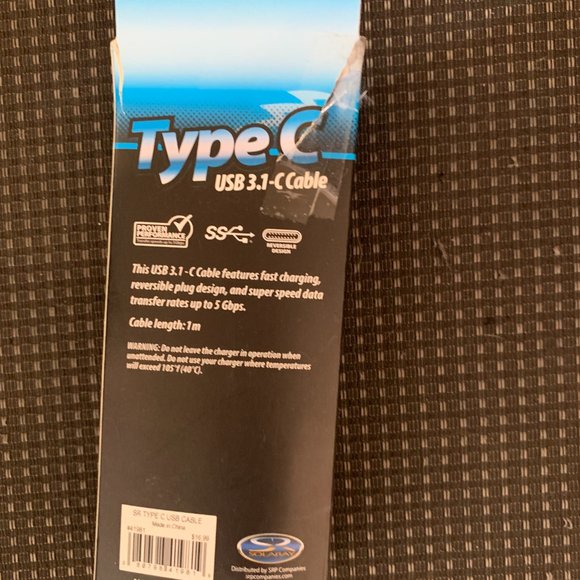 New SOLARAY TYPE C USB 3.1 - C CABLE SUPER SPEED DATA TRANSFER/FAST CHARGE 3ft - Picture 4 of 6